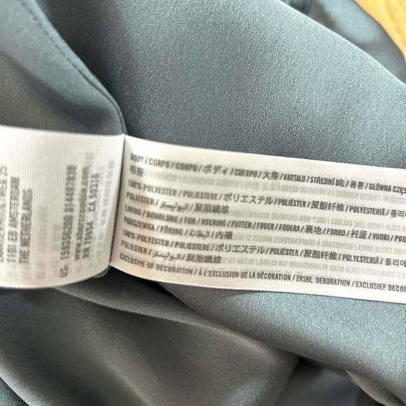 ABERCROMBIE satin effect slate blue mini slip dress y2k party size M petite - Picture 7 of 9